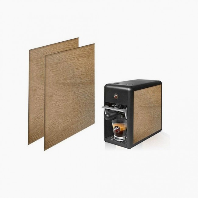 Macchina Caffè Tre Mini Fianchetti Effetto Rovere Naturale